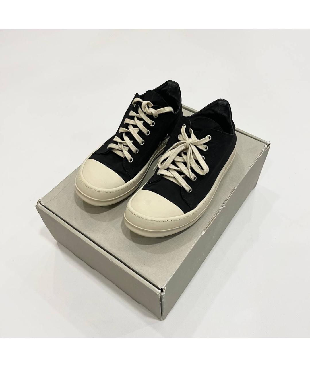 RICK OWENS DRKSHDW Черные текстильные кеды, фото 2