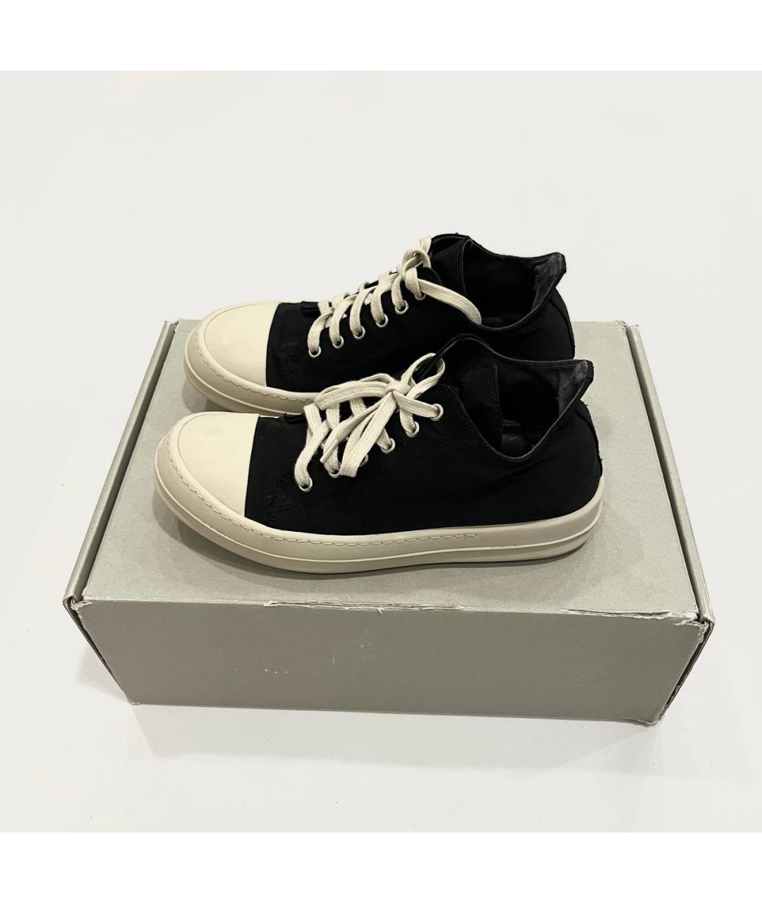 RICK OWENS DRKSHDW Черные текстильные кеды, фото 3