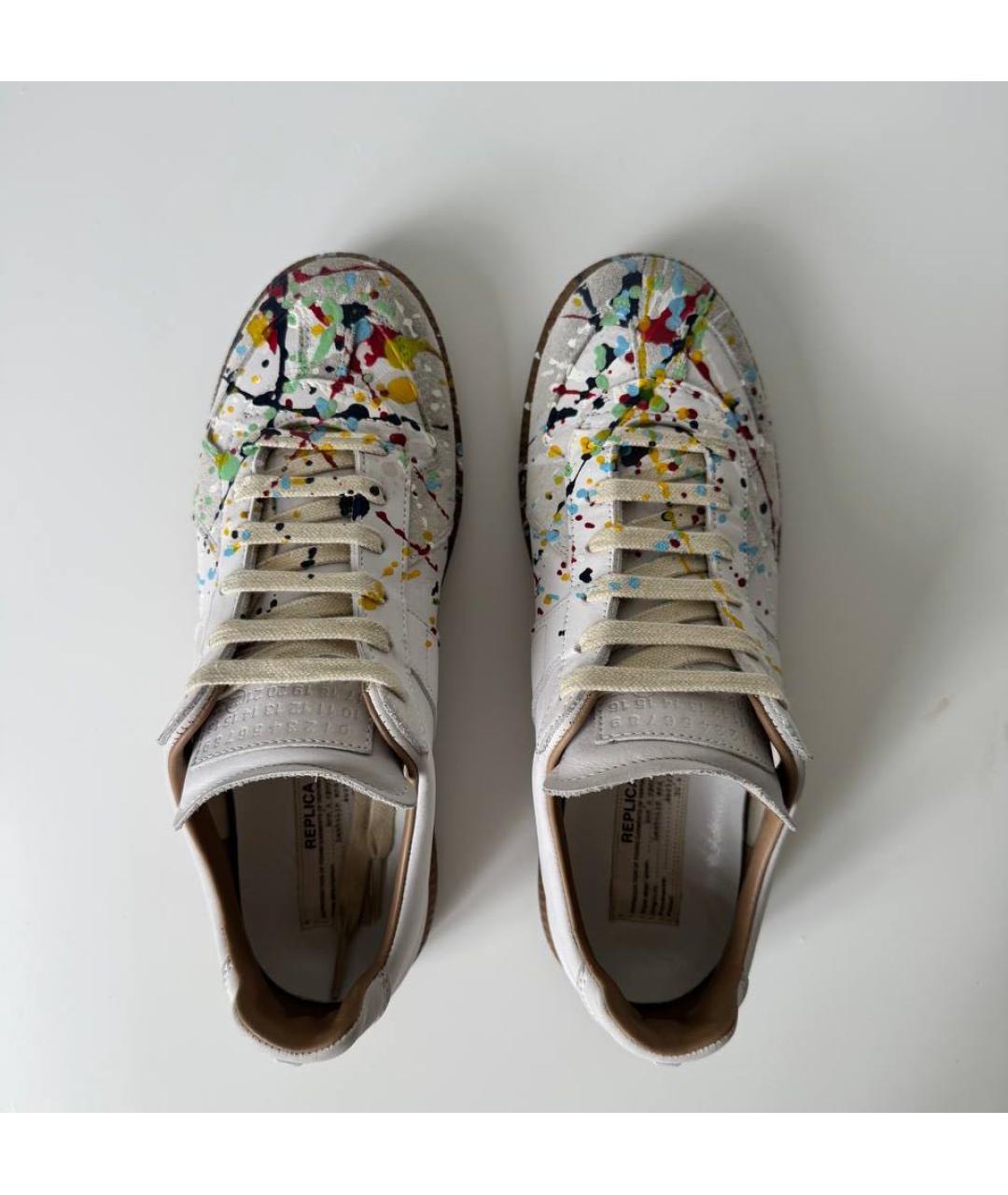 MAISON MARGIELA Белые кожаные кеды, фото 4