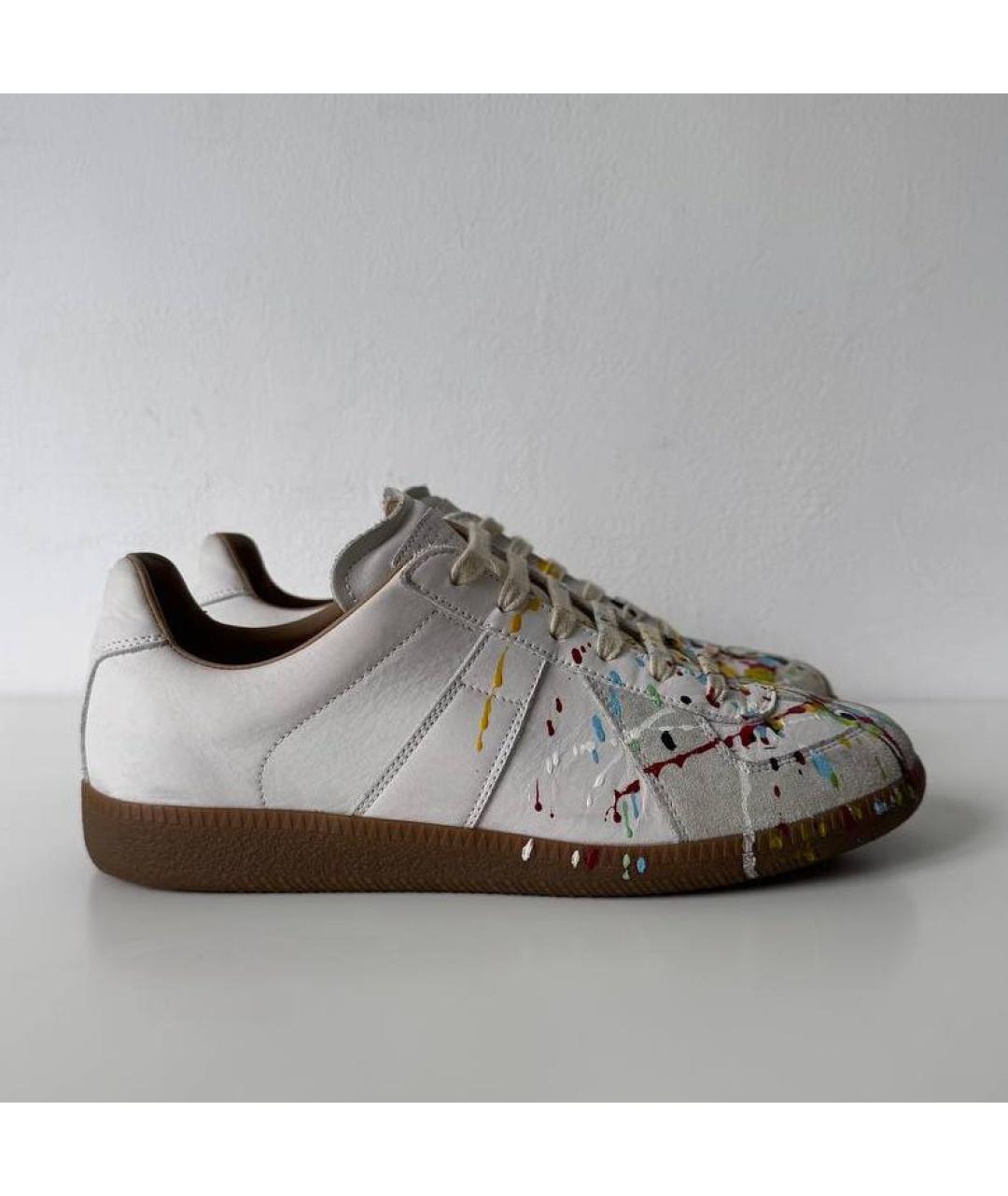 MAISON MARGIELA Белые кожаные кеды, фото 9