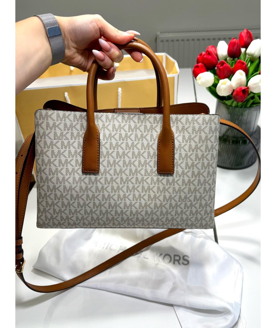 MICHAEL KORS Коричневая сумка тоут из искусственной кожи, фото 6