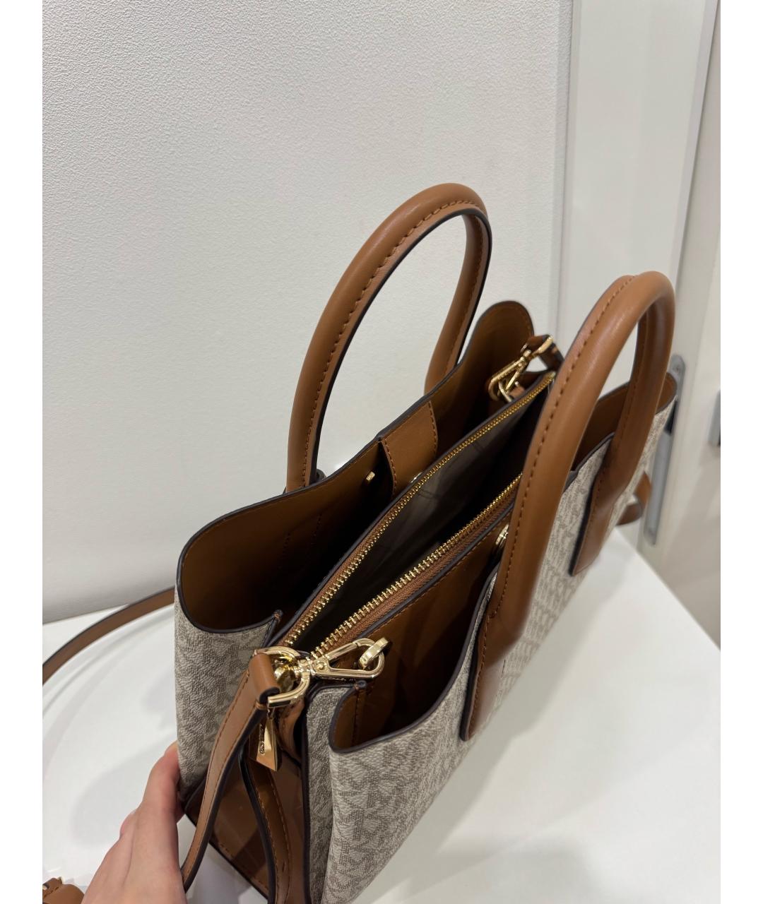 MICHAEL KORS Коричневая сумка тоут из искусственной кожи, фото 4