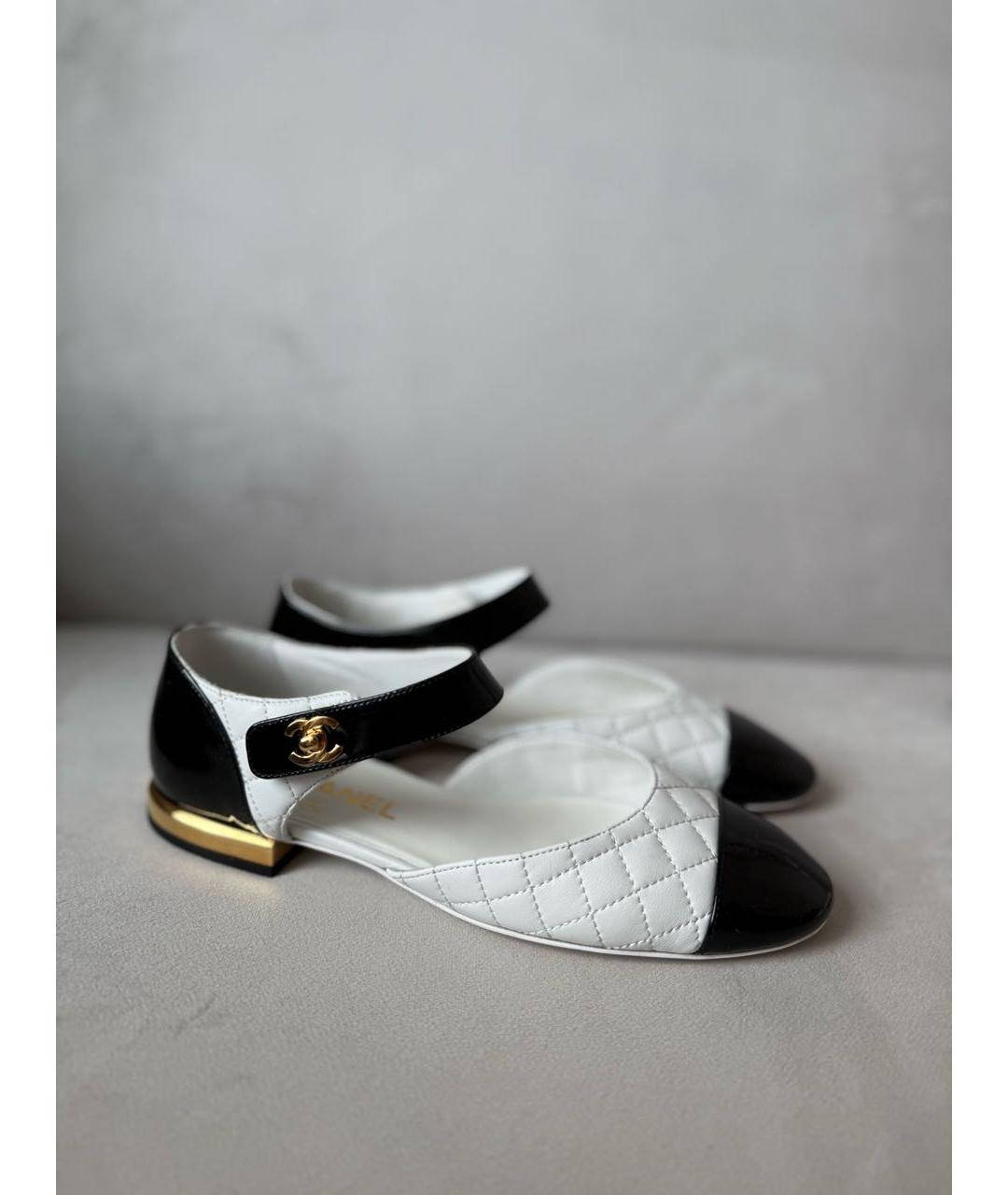 CHANEL Белые кожаные туфли, фото 9