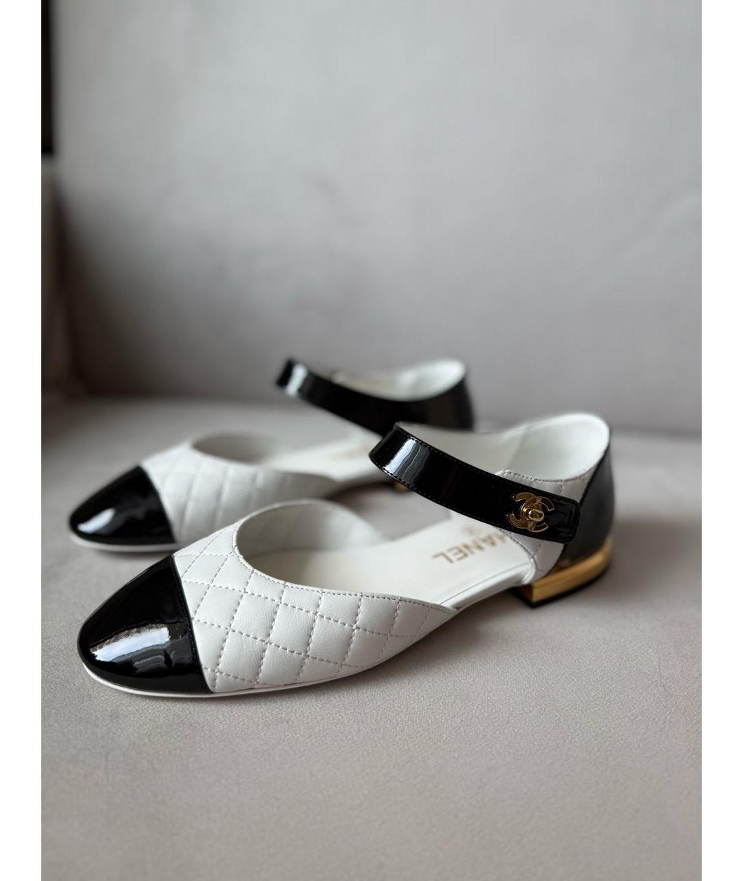 CHANEL Белые кожаные туфли, фото 2