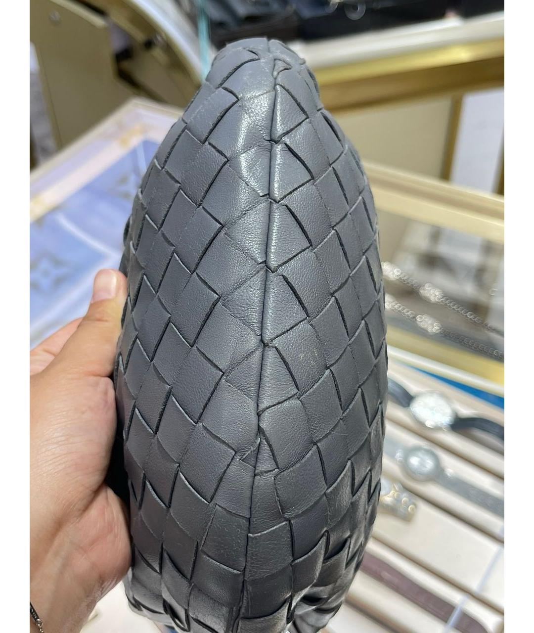 BOTTEGA VENETA Серая кожаная сумка с короткими ручками, фото 4