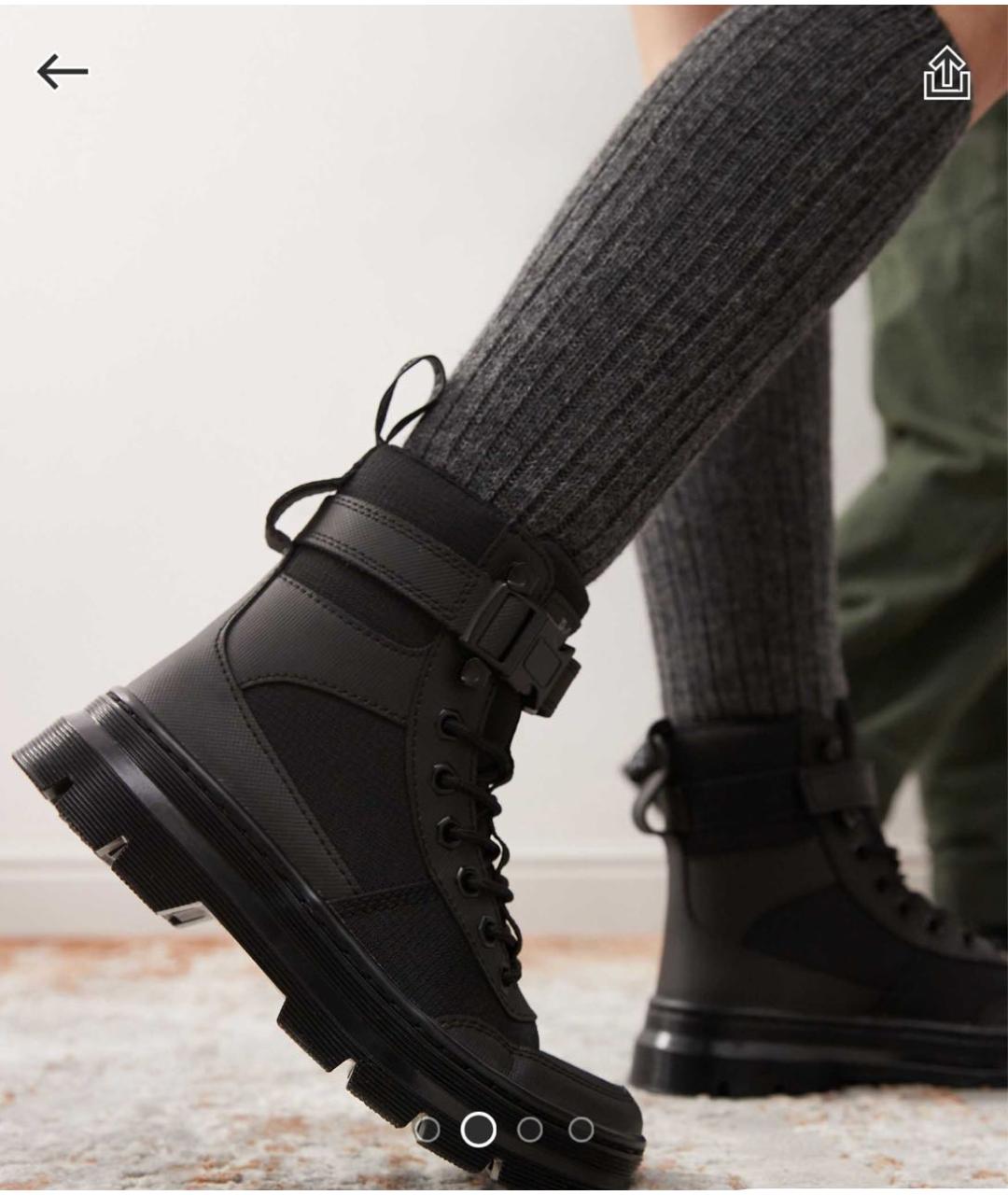 DR. MARTENS Черные ботинки из искусственной кожи, фото 2