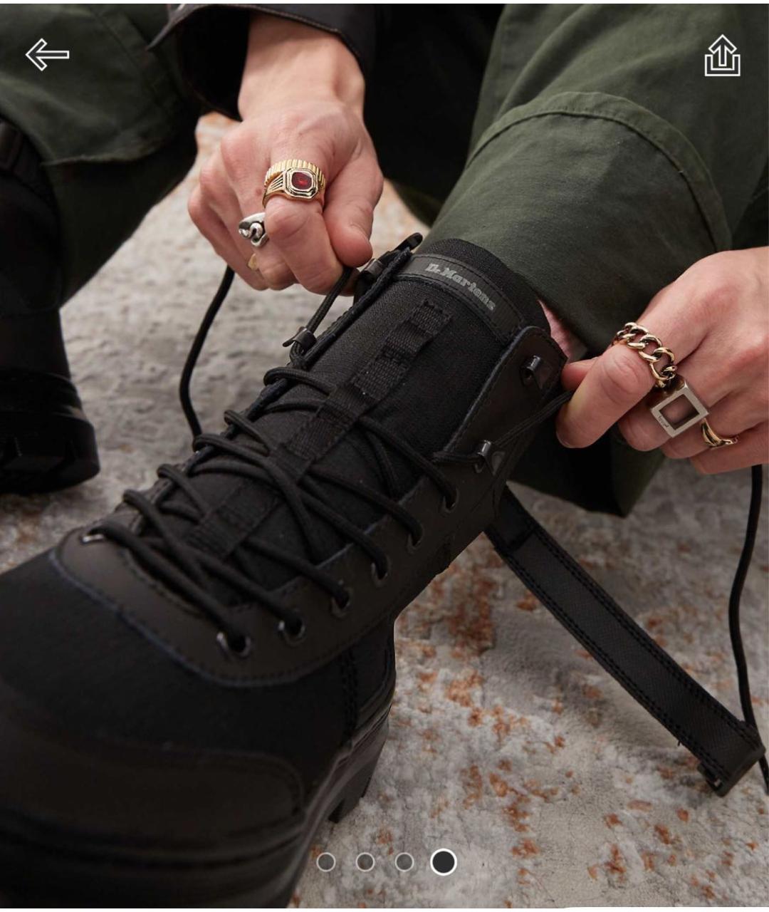 DR. MARTENS Черные ботинки из искусственной кожи, фото 4