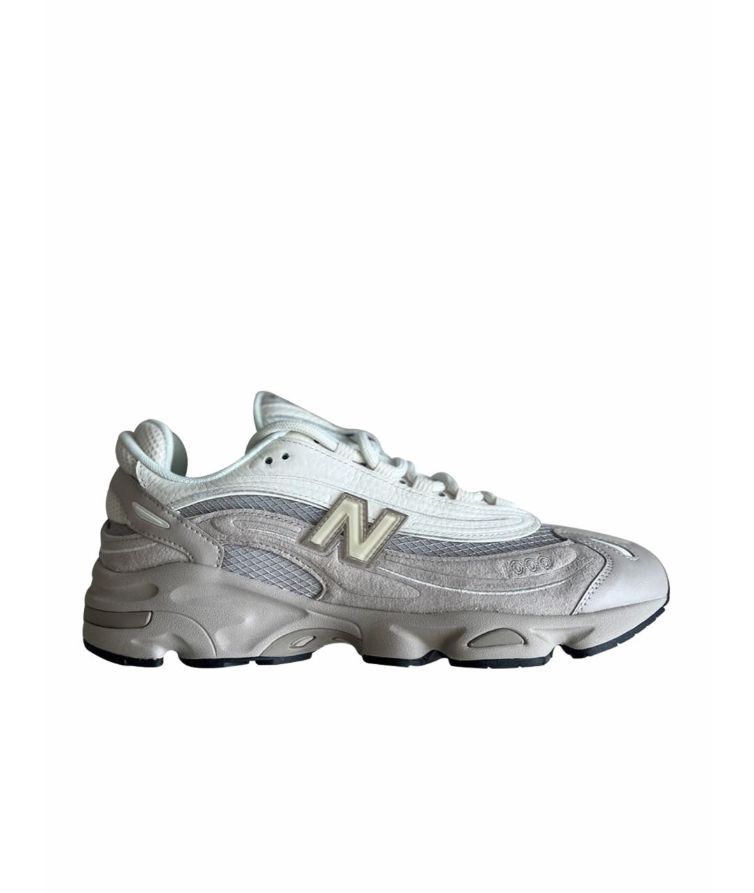 NEW BALANCE Серые кожаные низкие кроссовки / кеды, фото 1