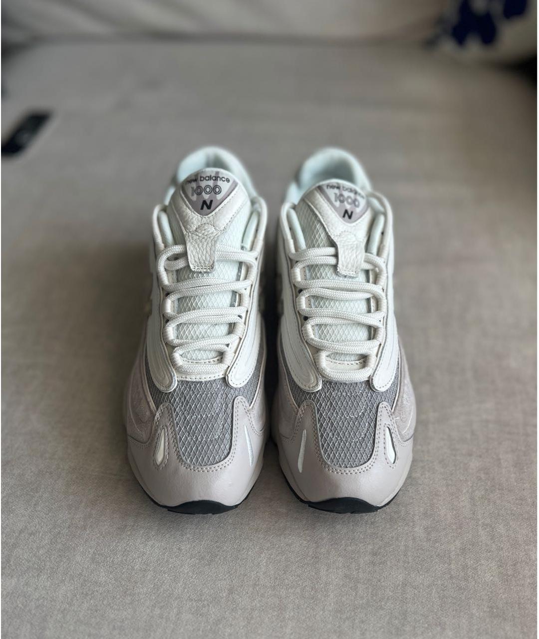 NEW BALANCE Серые кожаные низкие кроссовки / кеды, фото 2