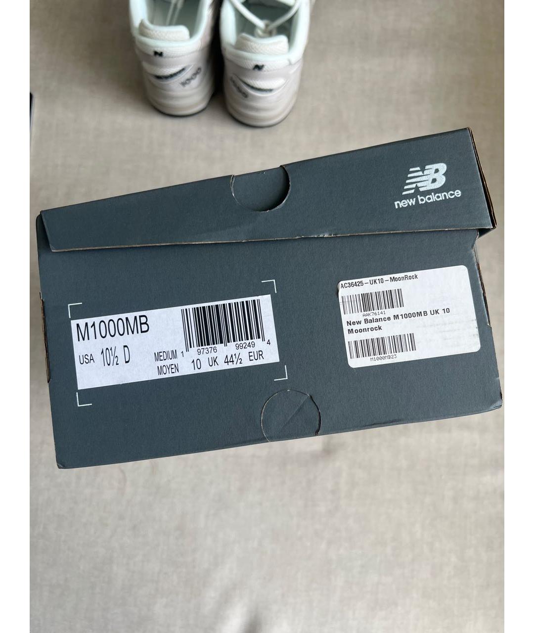 NEW BALANCE Серые кожаные низкие кроссовки / кеды, фото 5