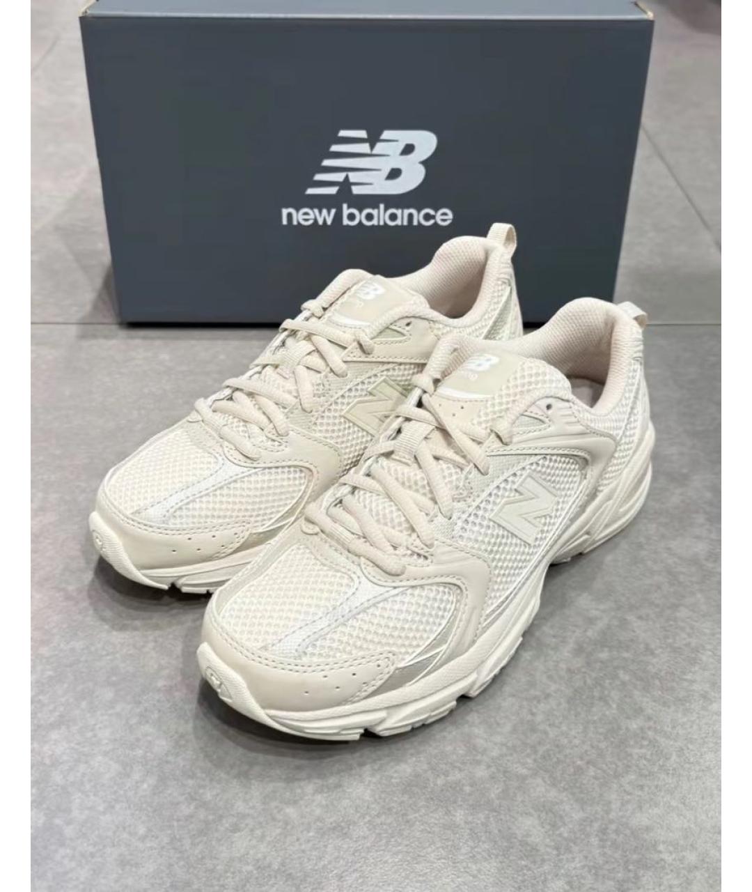 NEW BALANCE Бежевые синтетические низкие кроссовки / кеды, фото 5