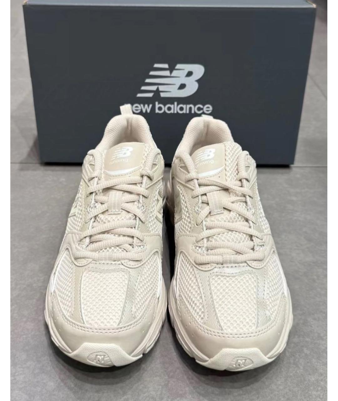 NEW BALANCE Бежевые синтетические низкие кроссовки / кеды, фото 6
