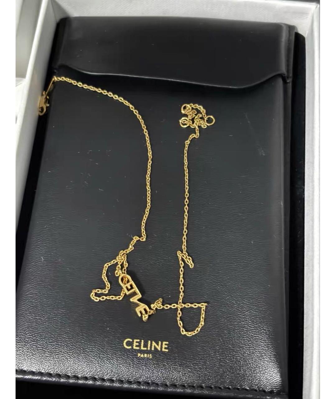 CELINE Золотая металлическая подвеска, фото 3