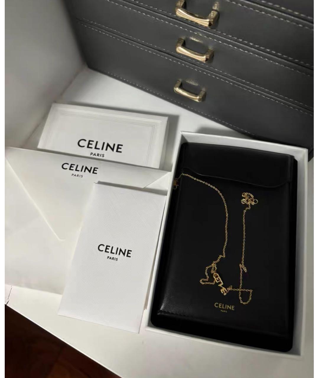 CELINE Золотая металлическая подвеска, фото 2