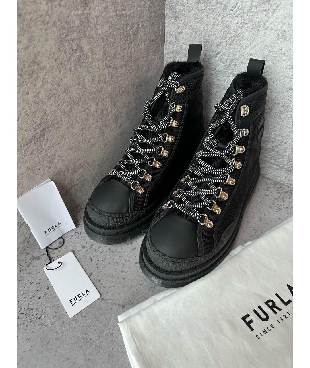 FURLA Черные ботинки из искусственной кожи, фото 5