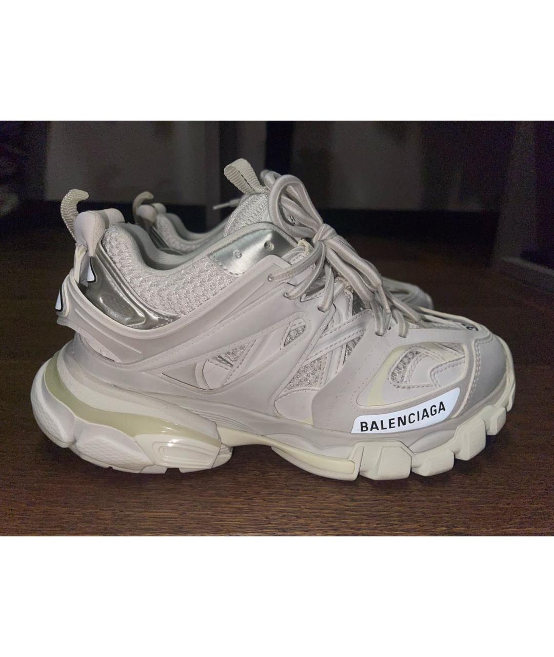 BALENCIAGA Бежевые кожаные кроссовки, фото 8