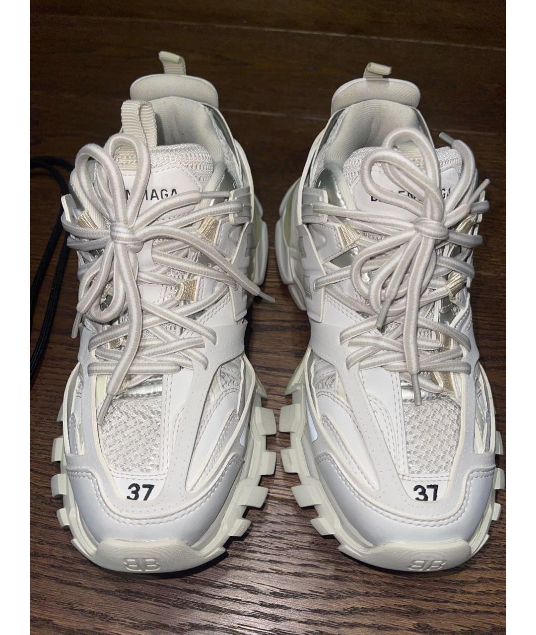 BALENCIAGA Бежевые кожаные кроссовки, фото 2