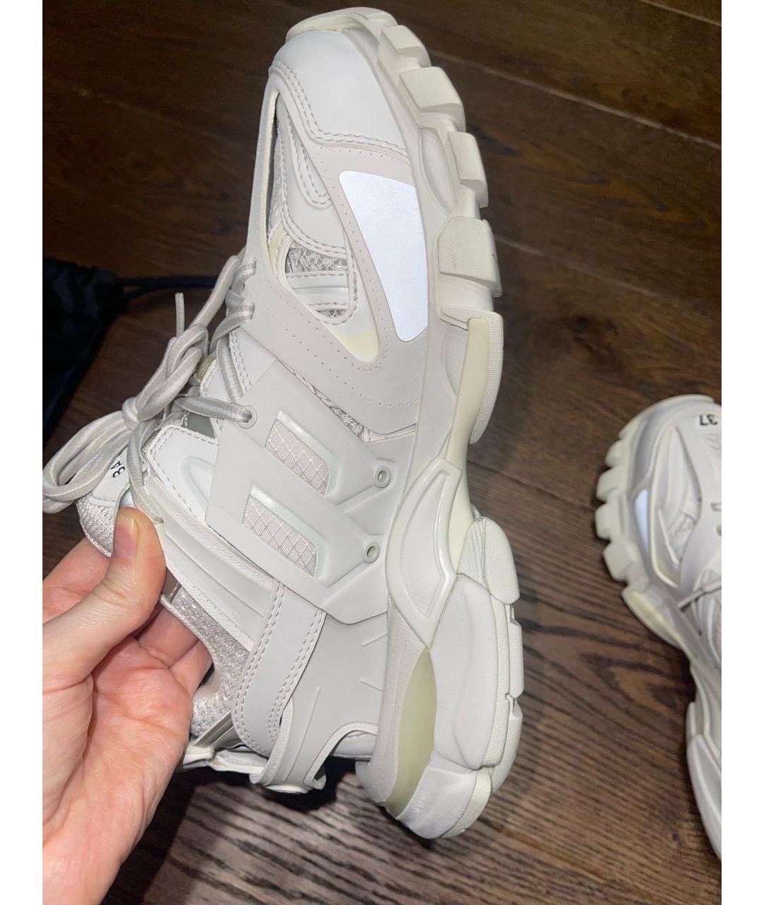 BALENCIAGA Бежевые кожаные кроссовки, фото 5