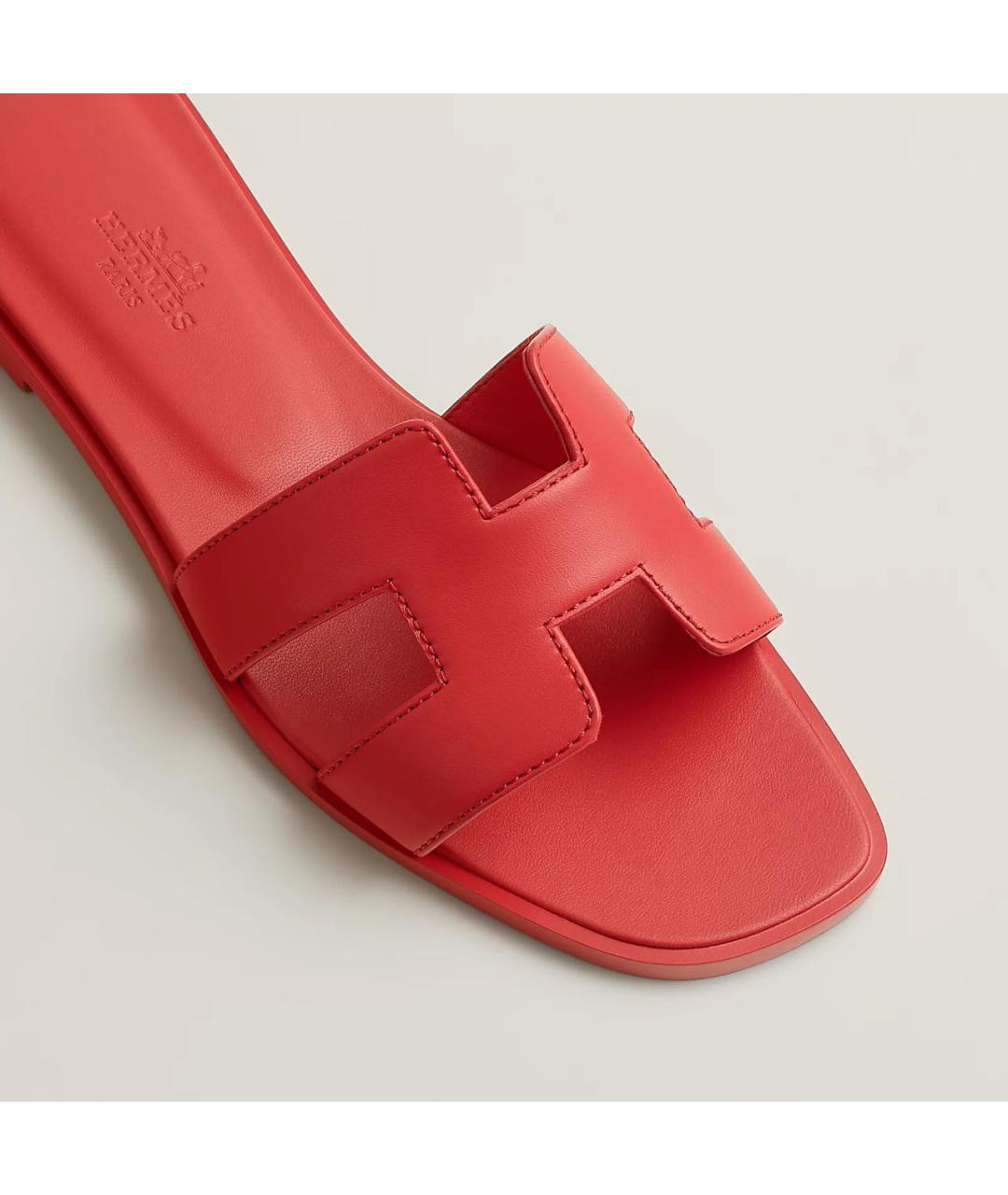 HERMES Розовые кожаные сандалии, фото 4