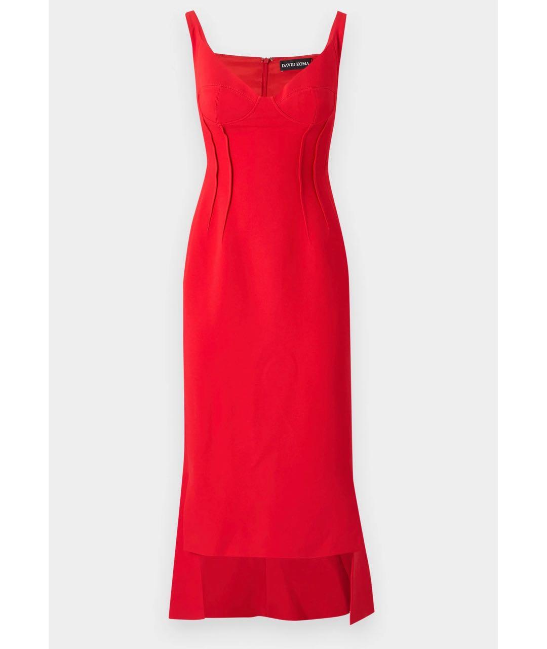 DAVID KOMA Красное коктейльное платье, фото 5