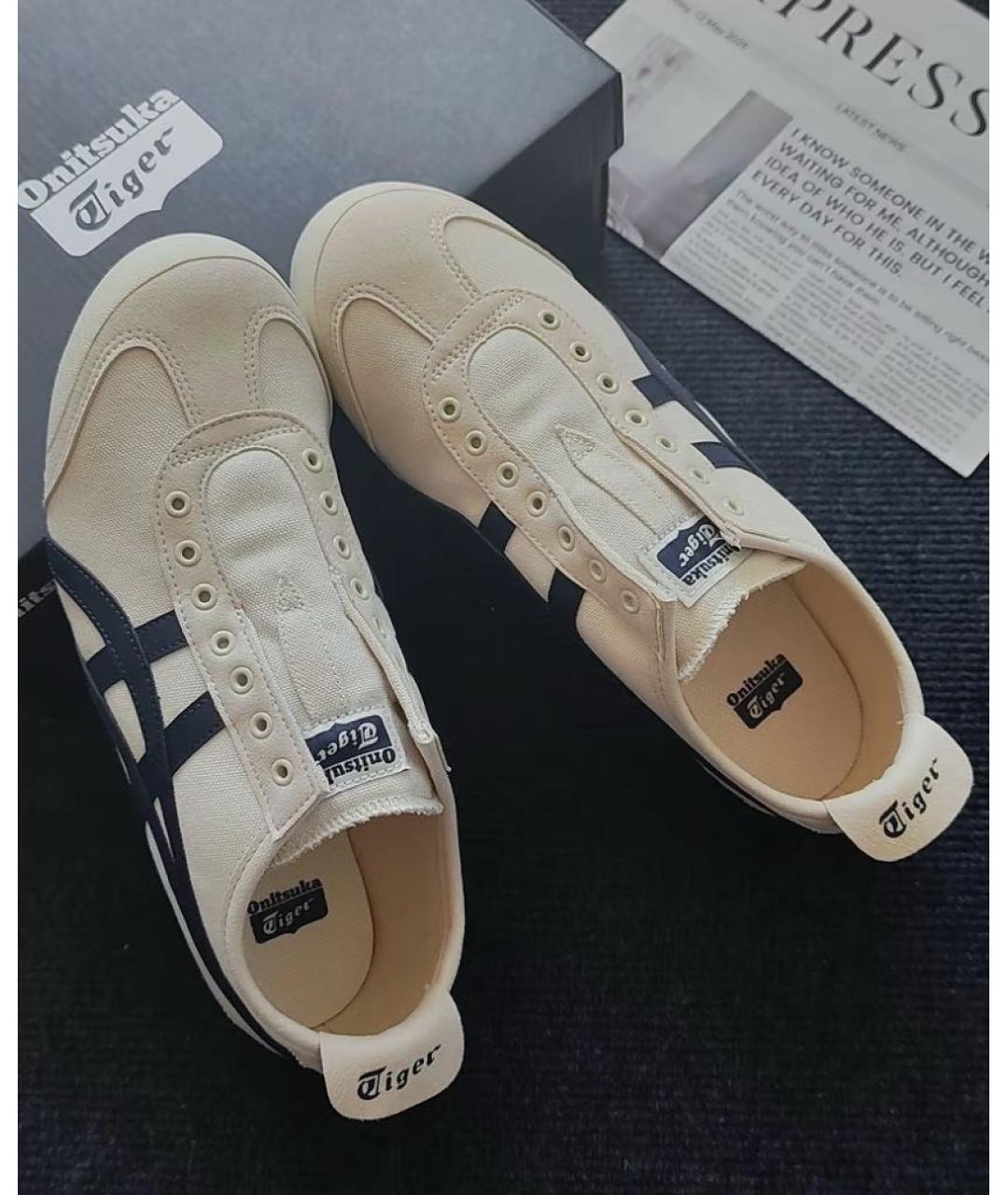 ONITSUKA TIGER Бежевые текстильные кеды, фото 5