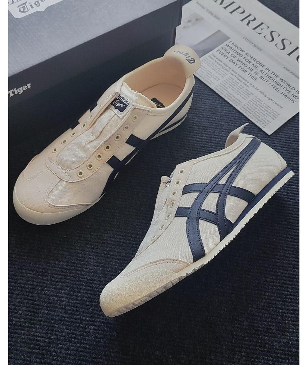 ONITSUKA TIGER Бежевые текстильные кеды, фото 6