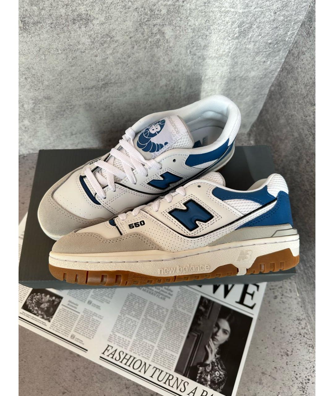 NEW BALANCE Синие кожаные кроссовки, фото 3