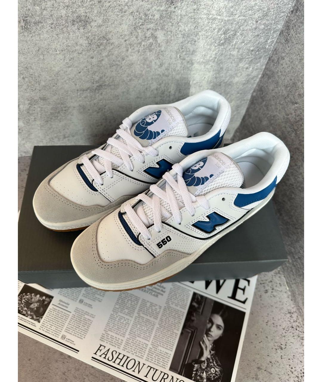 NEW BALANCE Синие кожаные кроссовки, фото 4