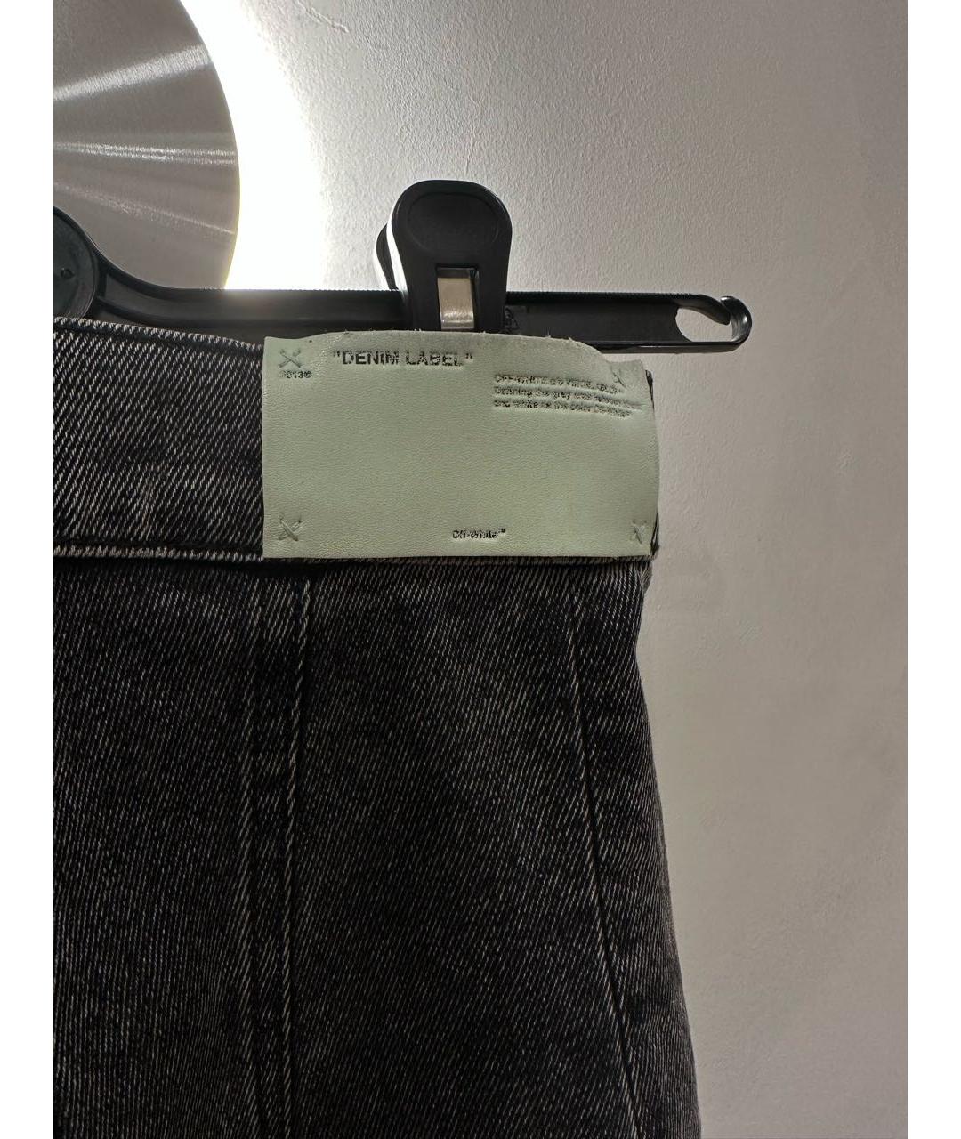 OFF-WHITE Серые хлопковые джинсы слим, фото 2