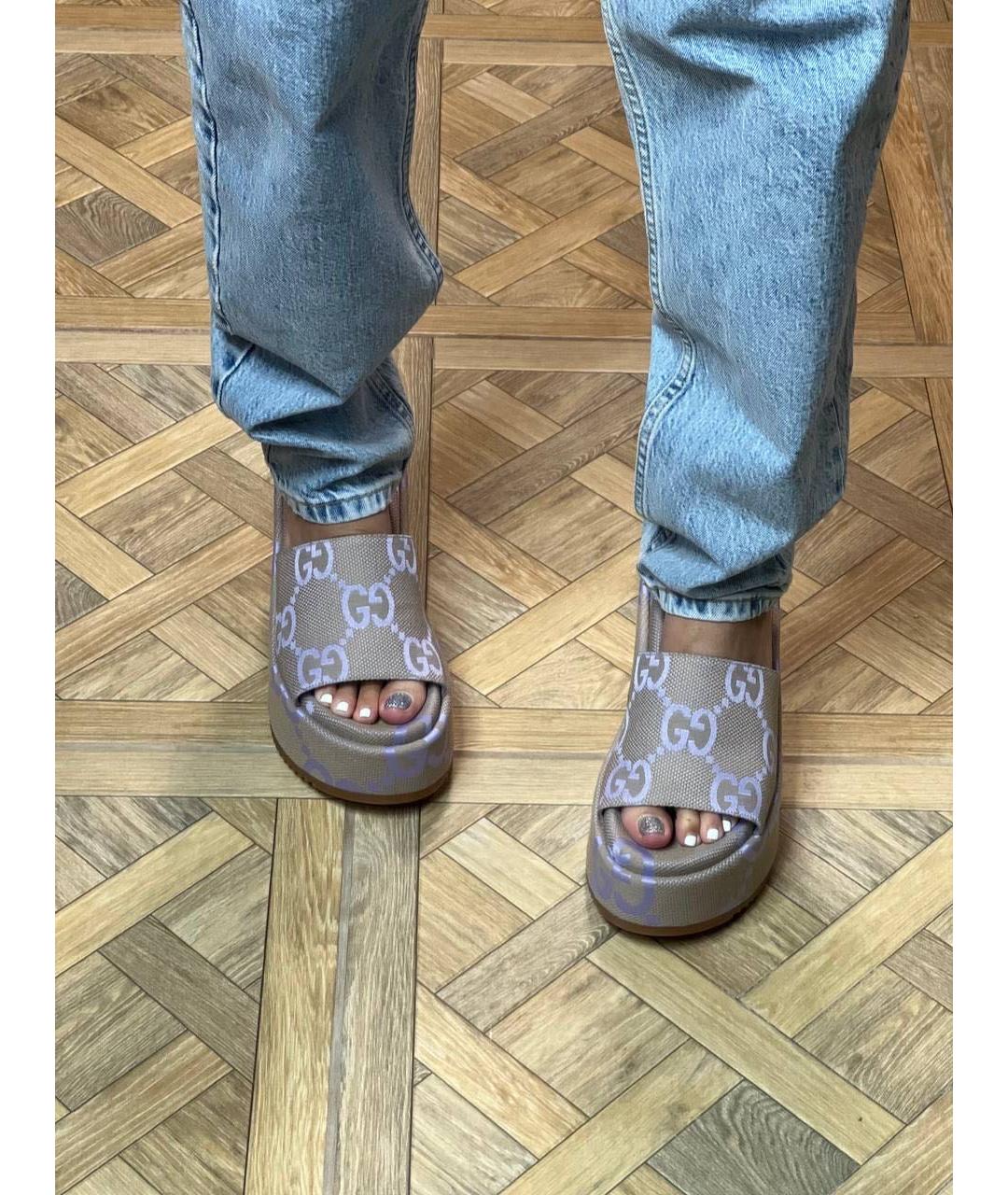 GUCCI Розовые сабо, фото 5
