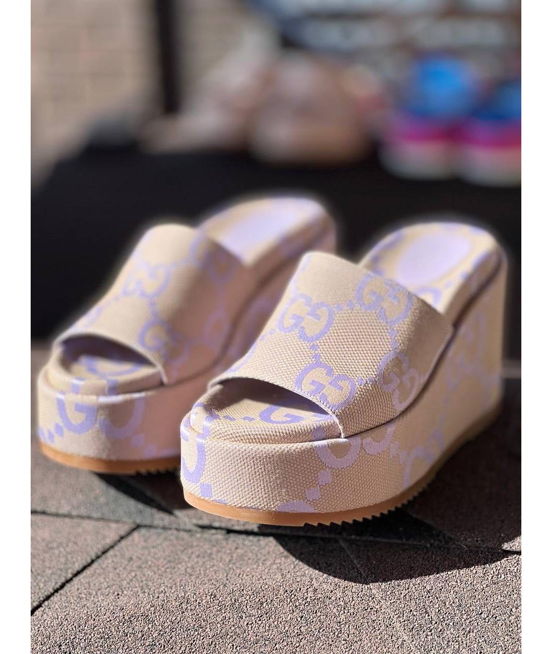 GUCCI Розовые сабо, фото 3