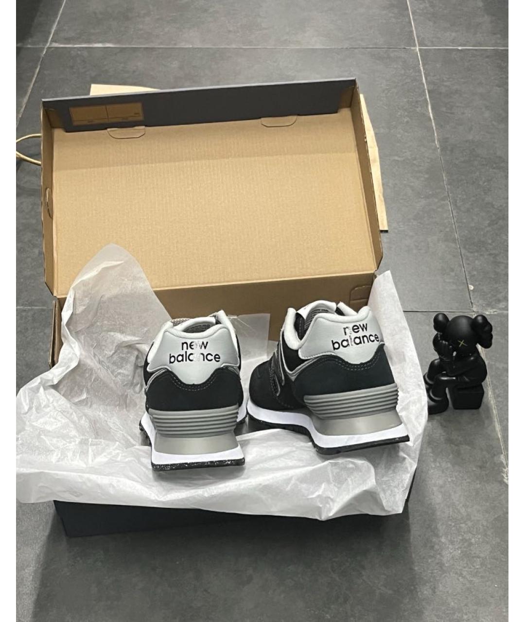 NEW BALANCE Черные замшевые низкие кроссовки / кеды, фото 8