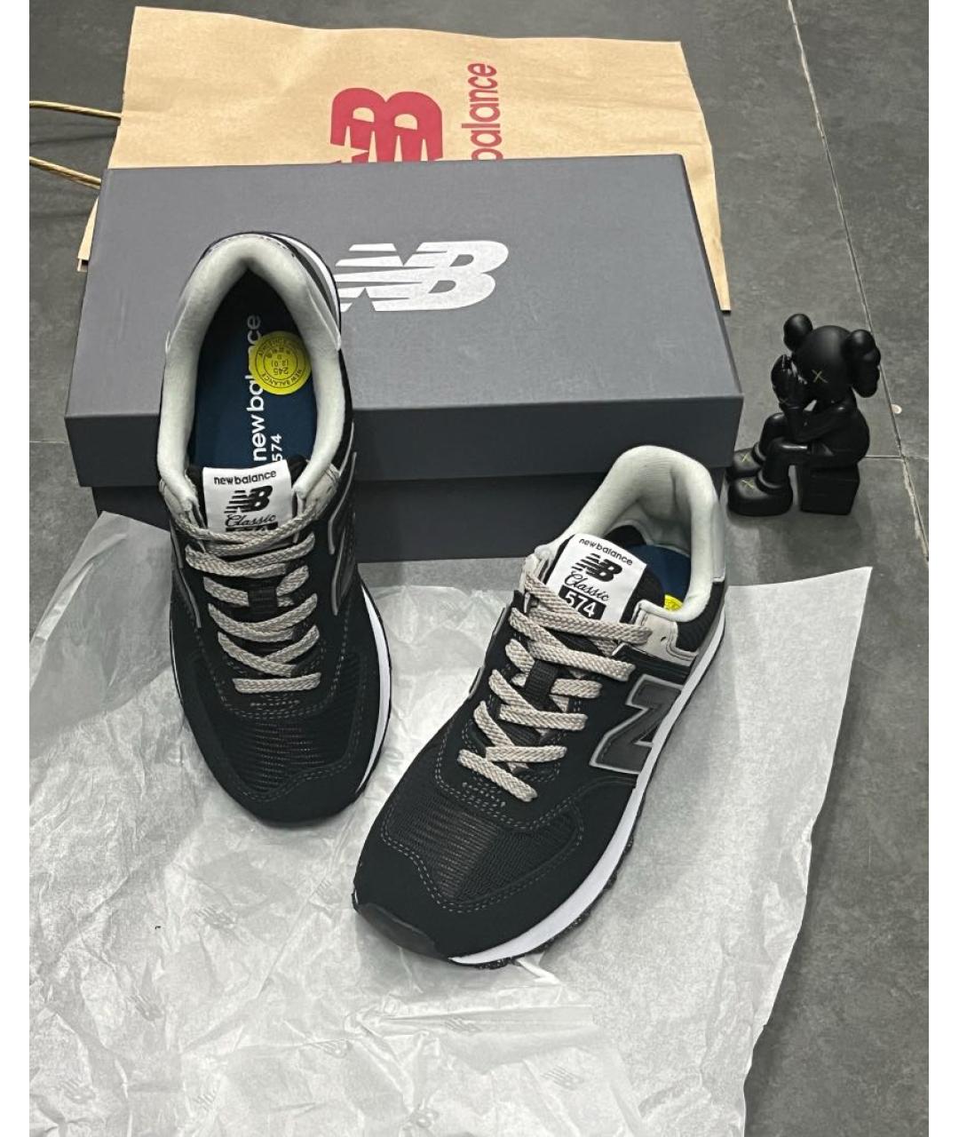 NEW BALANCE Черные замшевые низкие кроссовки / кеды, фото 6