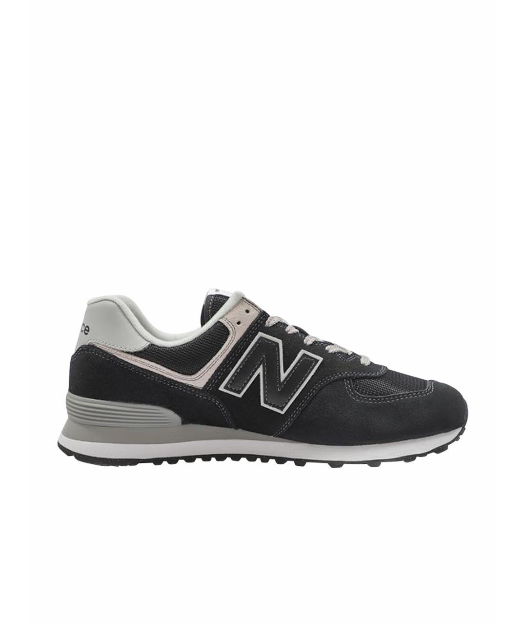 NEW BALANCE Черные замшевые низкие кроссовки / кеды, фото 1