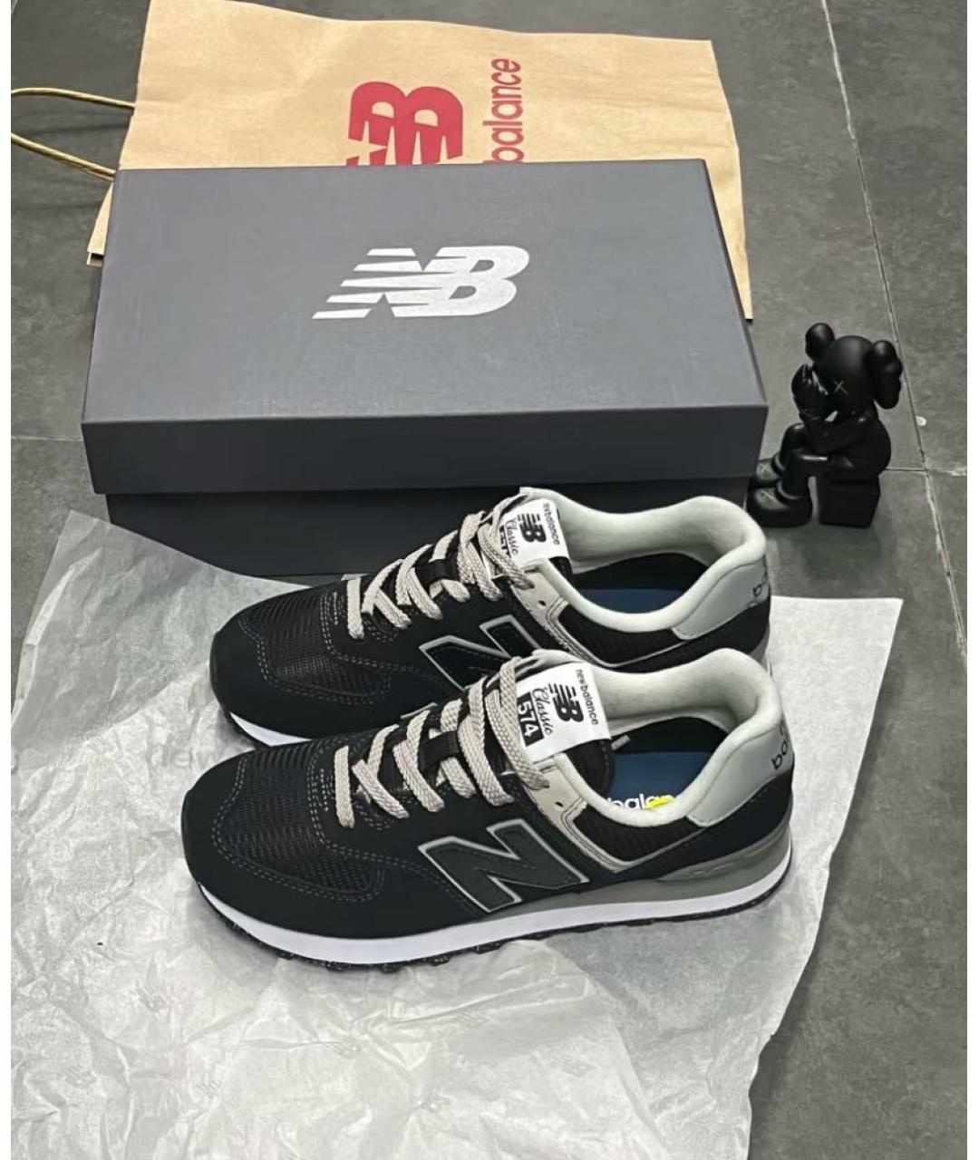 NEW BALANCE Черные замшевые низкие кроссовки / кеды, фото 5
