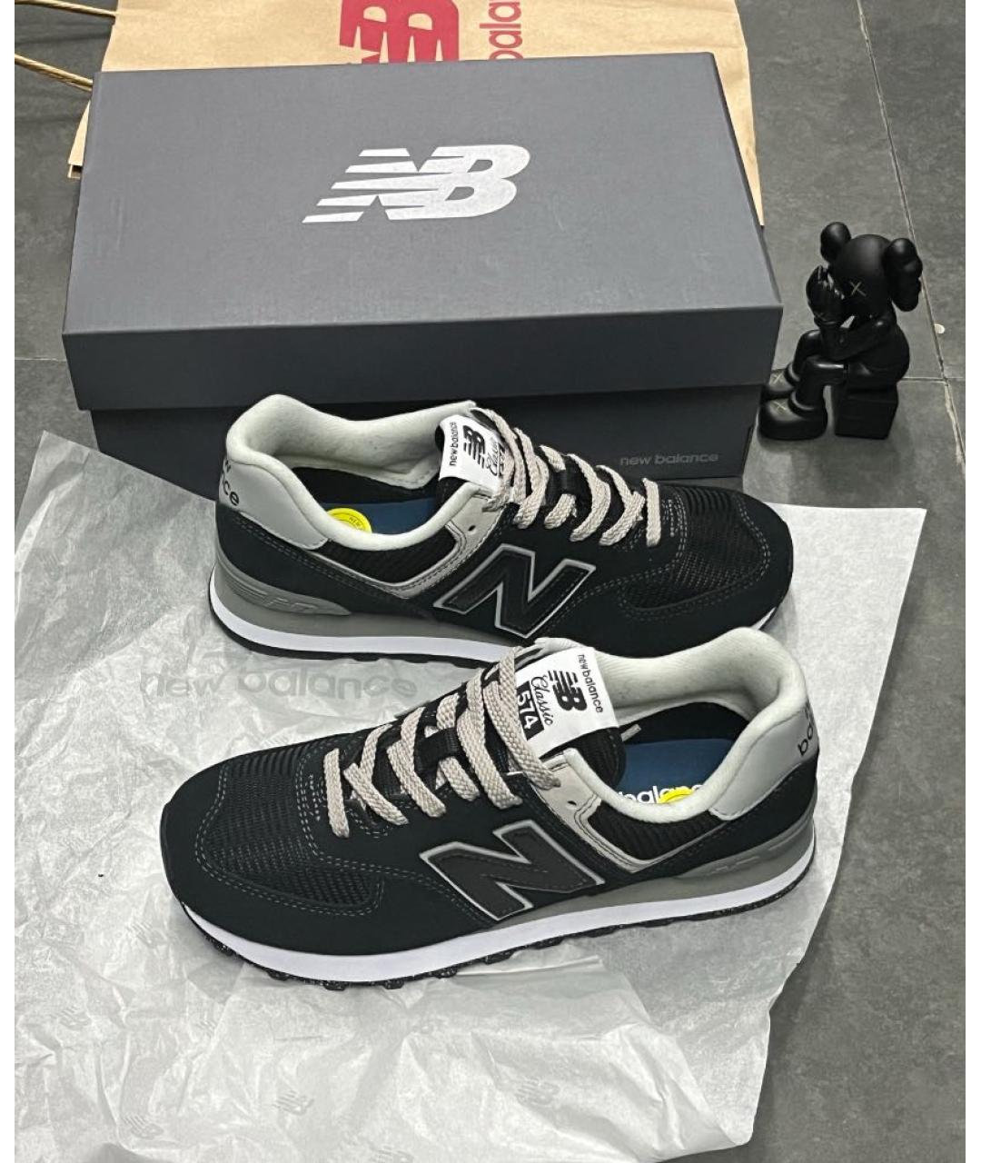 NEW BALANCE Черные замшевые низкие кроссовки / кеды, фото 7