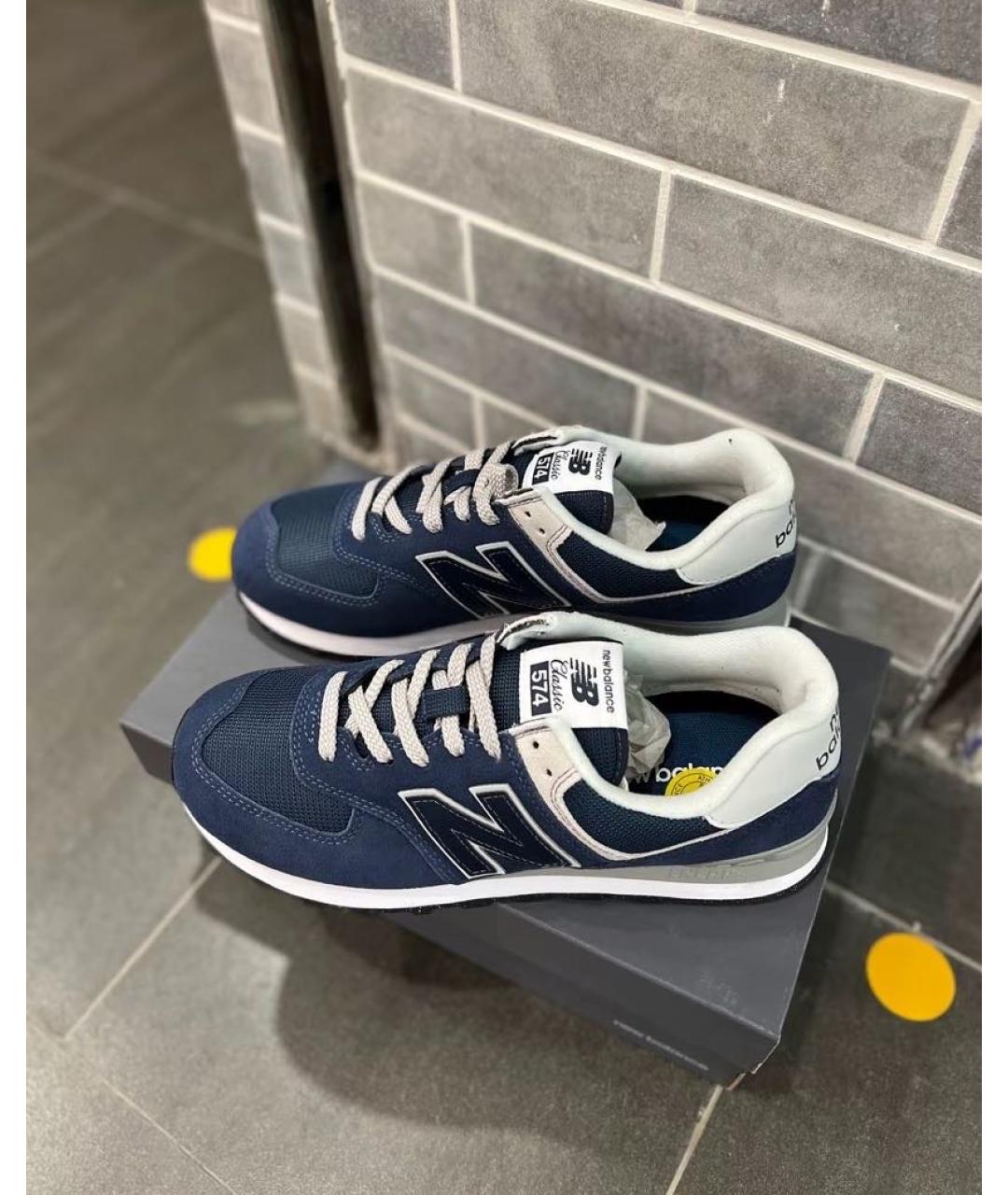 NEW BALANCE Темно-синие замшевые низкие кроссовки / кеды, фото 7