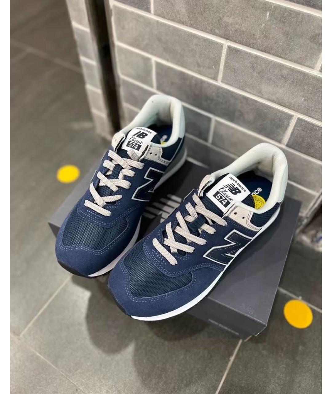NEW BALANCE Темно-синие замшевые низкие кроссовки / кеды, фото 5