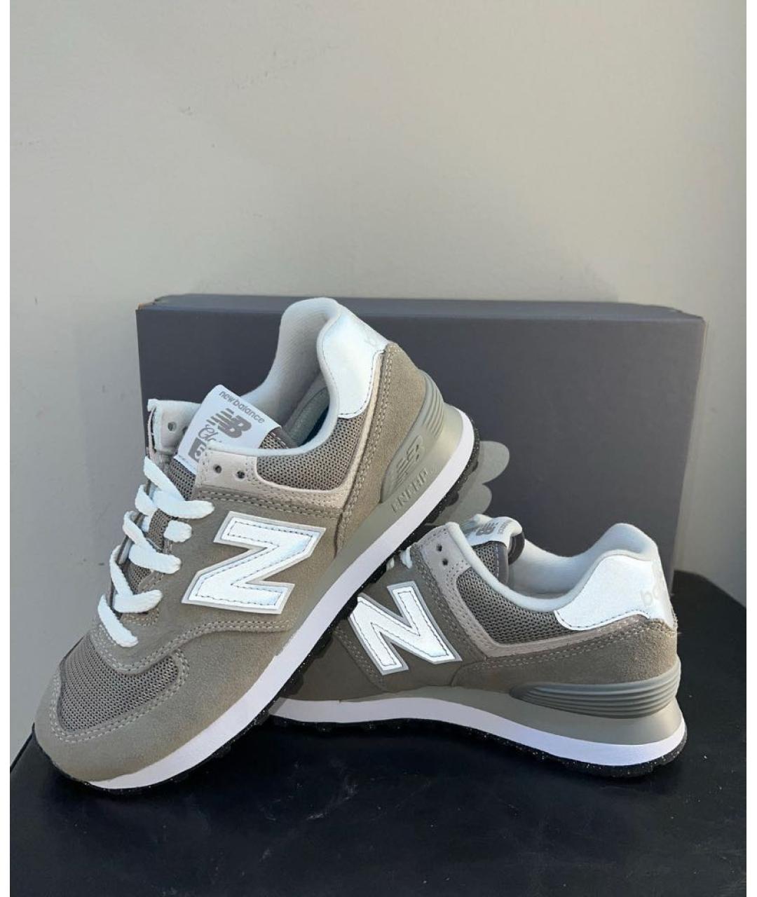 NEW BALANCE Серые замшевые низкие кроссовки / кеды, фото 7