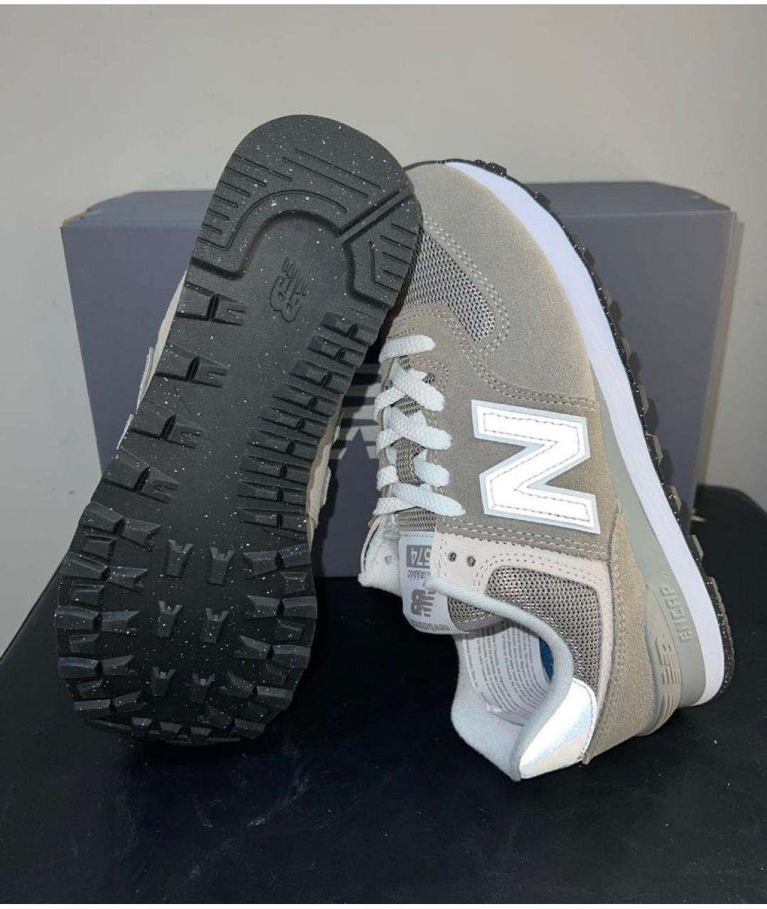 NEW BALANCE Серые замшевые низкие кроссовки / кеды, фото 6