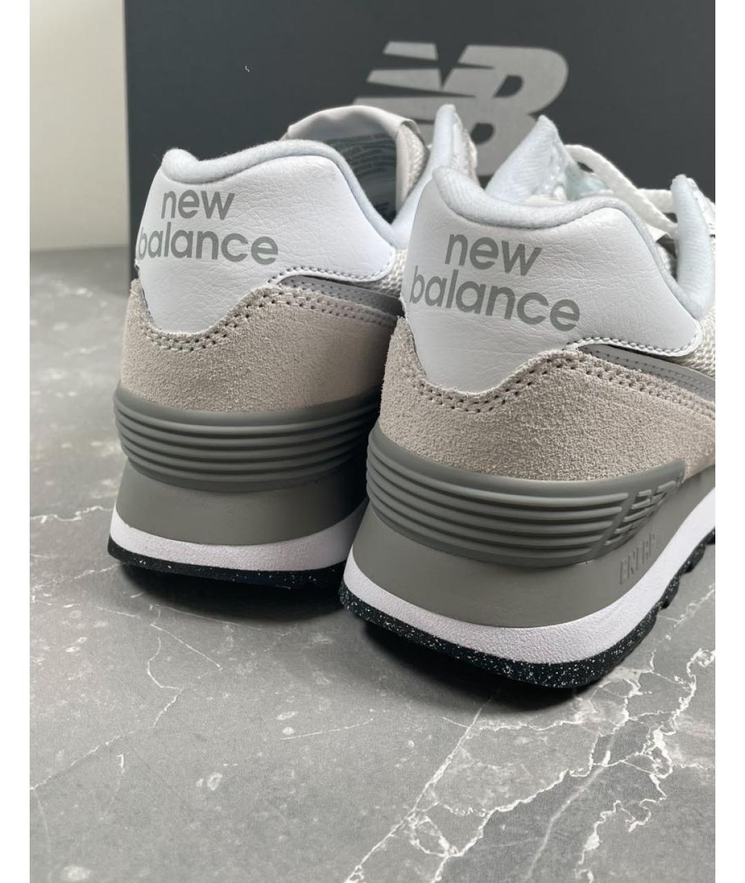 NEW BALANCE Серые замшевые низкие кроссовки / кеды, фото 8