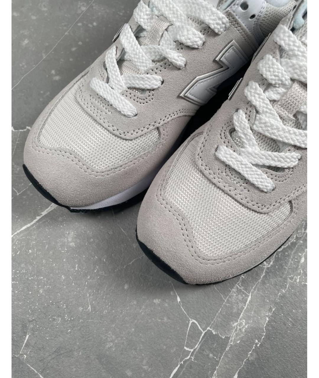 NEW BALANCE Серые замшевые низкие кроссовки / кеды, фото 7