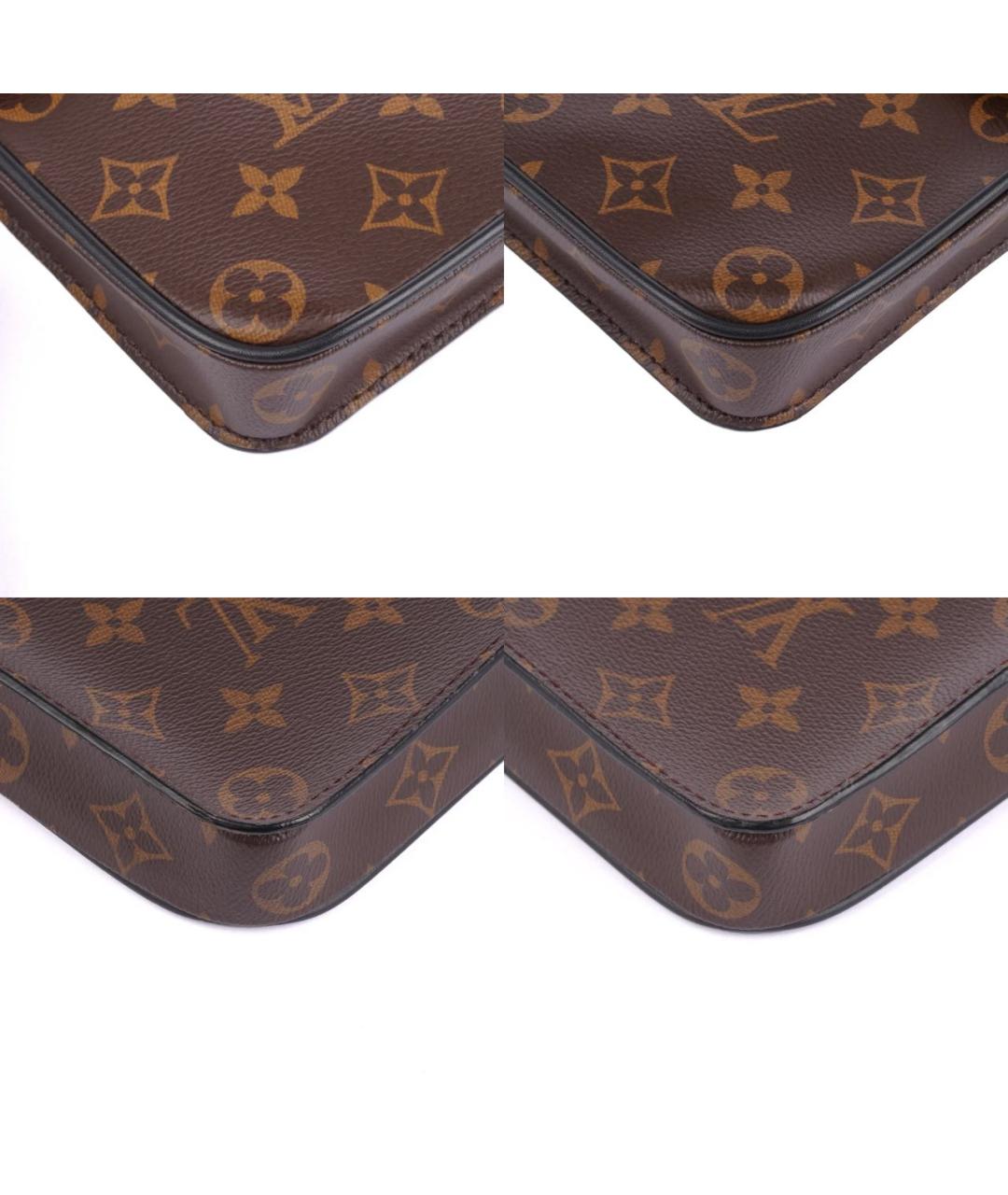 LOUIS VUITTON Коричневая кожаная барсетка, фото 8