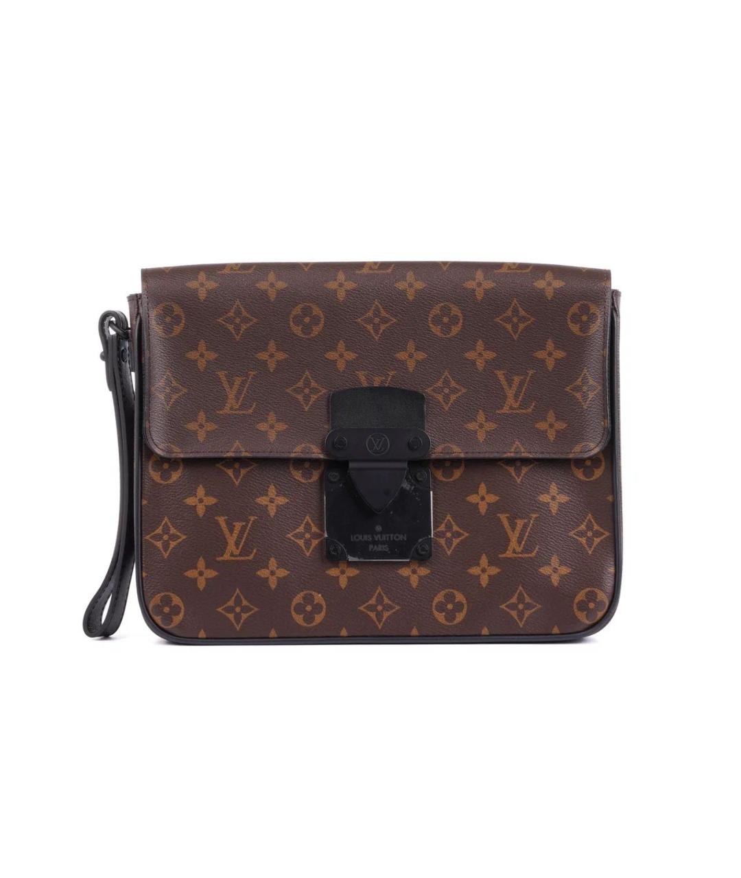 LOUIS VUITTON Коричневая кожаная барсетка, фото 1