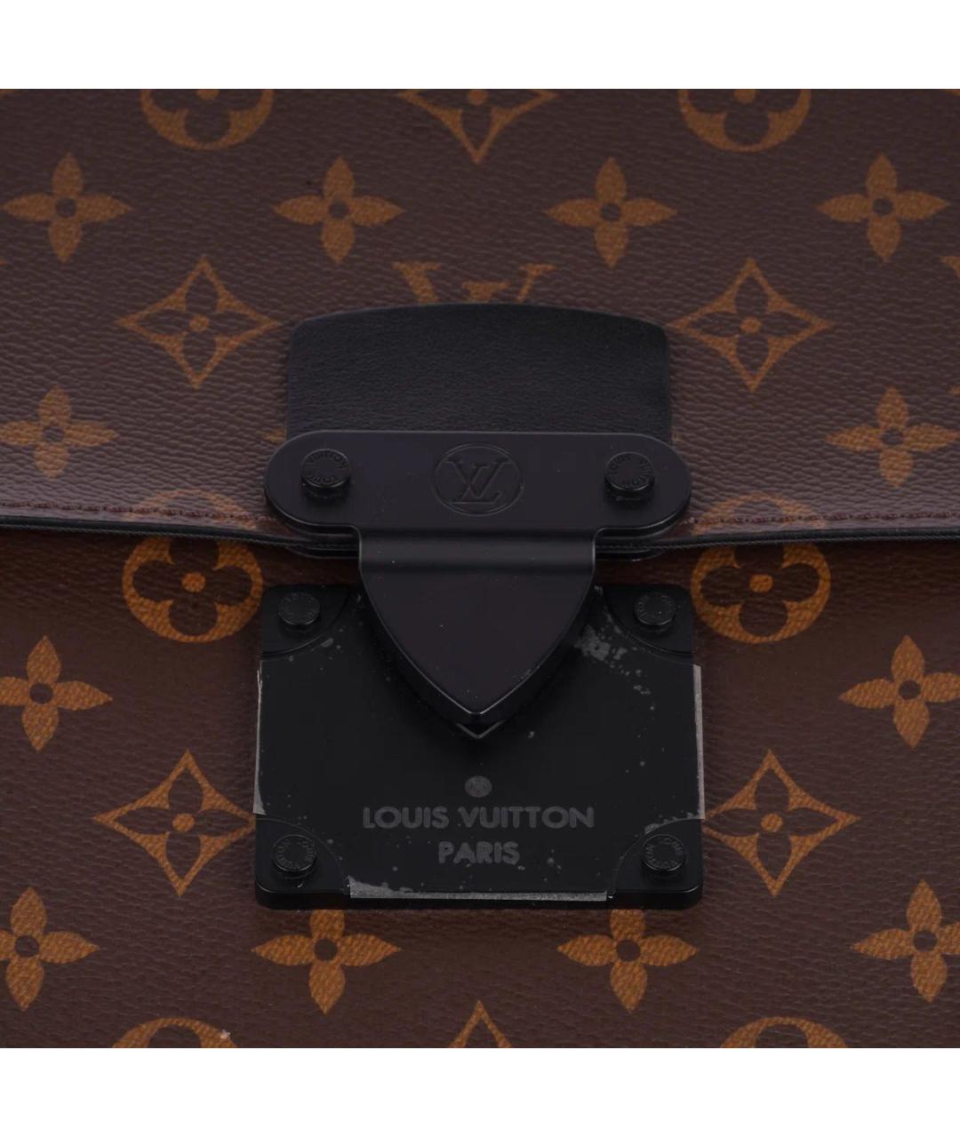 LOUIS VUITTON Коричневая кожаная барсетка, фото 7