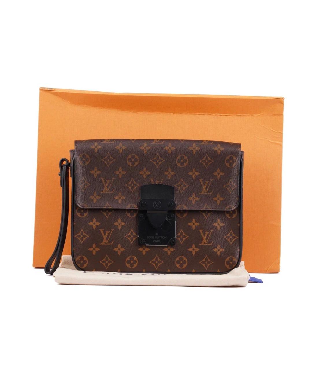 LOUIS VUITTON Коричневая кожаная барсетка, фото 2