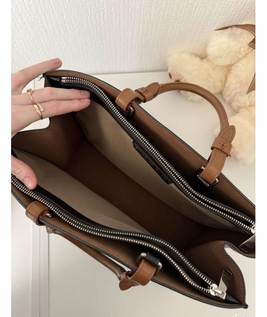 FURLA Черная кожаная сумка тоут, фото 4