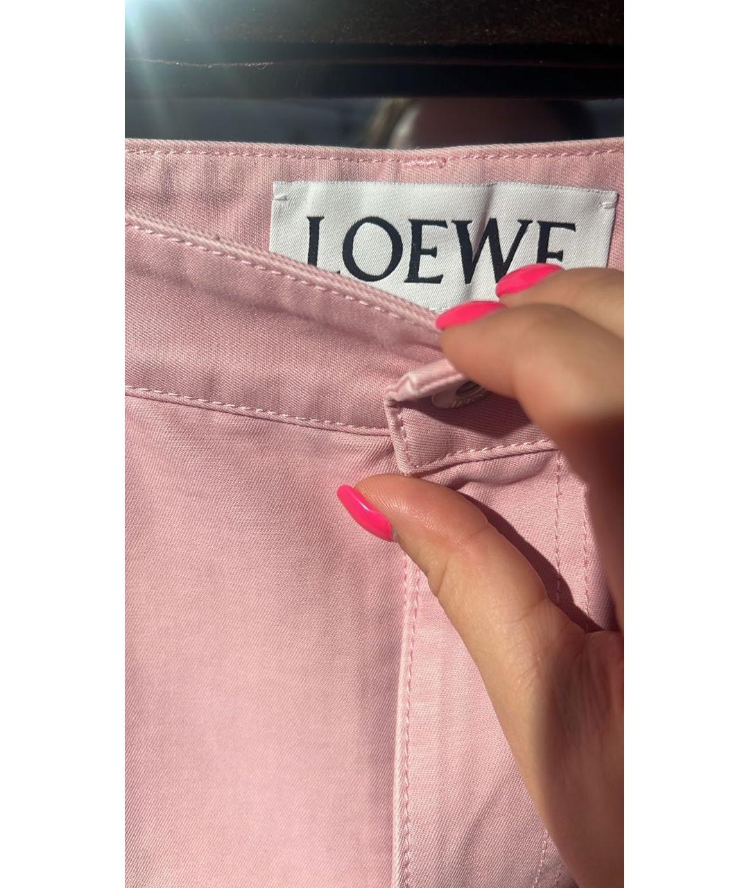 LOEWE Розовые хлопковые джинсы клеш, фото 5