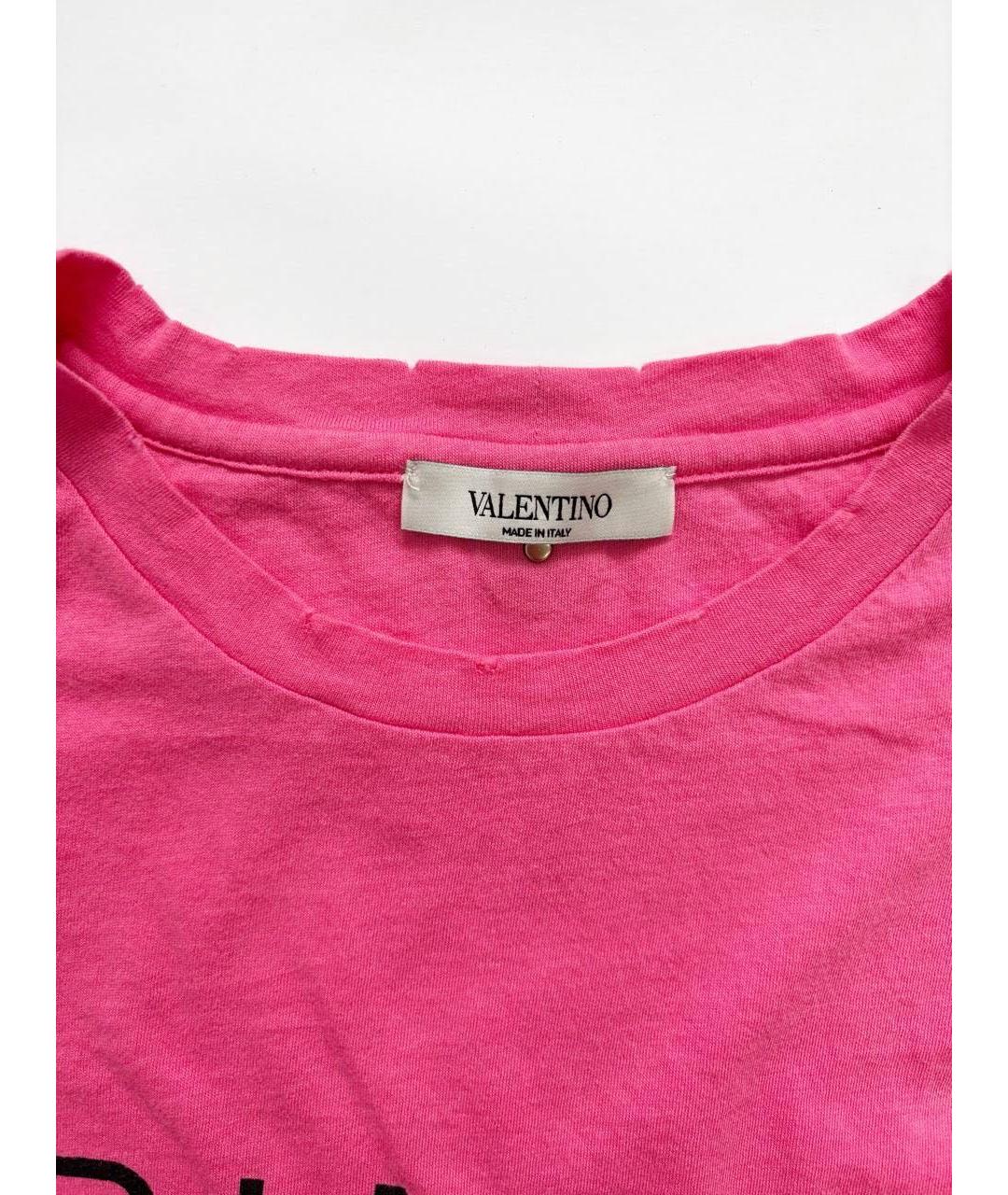 VALENTINO Розовая хлопковая футболка, фото 3
