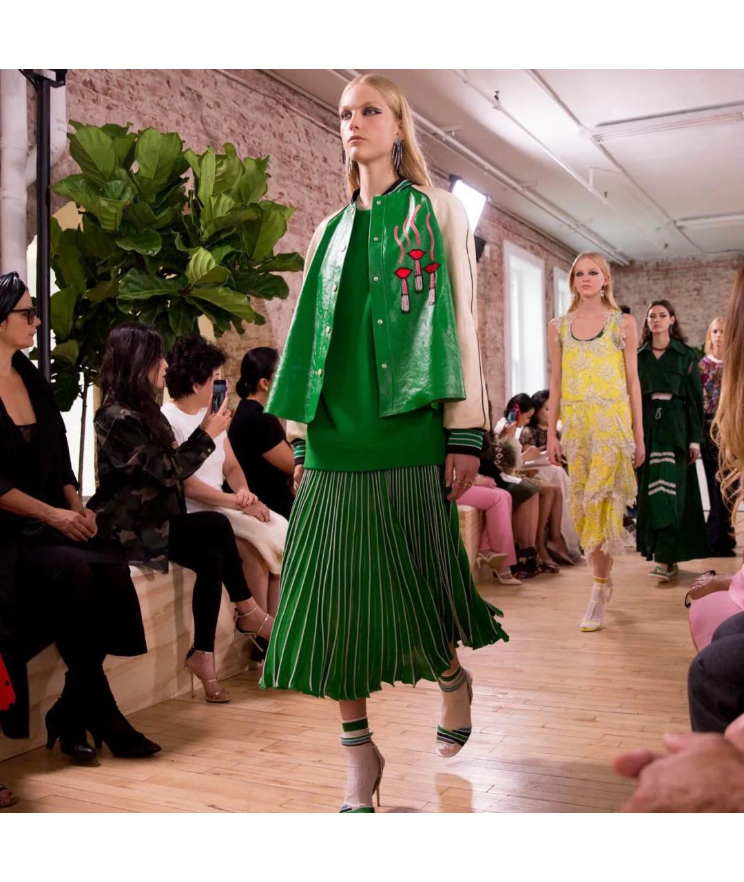 VALENTINO Зеленая вискозная юбка миди, фото 6